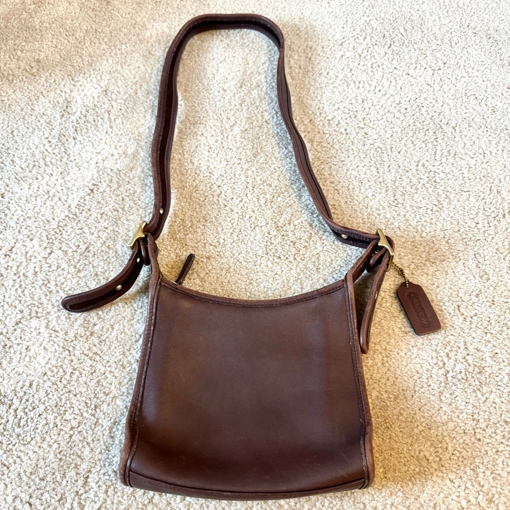 Vintage Coach Legacy 9997 Dark Brown Leather Gold Hardware Crossbody Bag